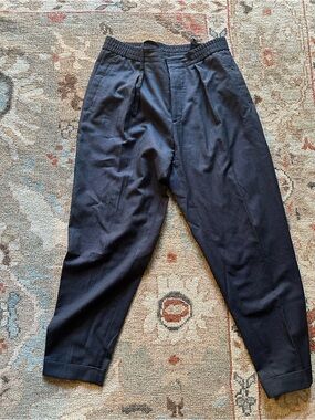 COS Black Elastic-Waist Pleated Trousers